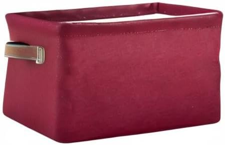 Burgundy Red Solid Color Foldable Storage Basket - Image 8