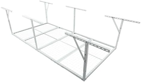 LuckyNote】4x8FT Overhead Garage Storage Rack, Heavy-Duty Metal Garage Ceiling - Image 7