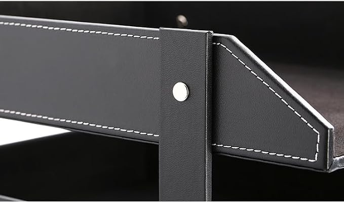 KINGFOM Letter Tray, Leather Paper Organizer Tray, Wooden Desk File Holder - Image 8