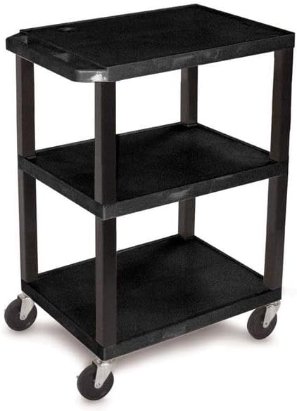Sim Supply Utility Cart with Lipped Plastic Shelves: 300 lb Load Capacity - Image 2