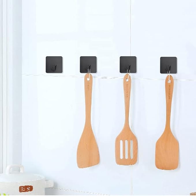 FOTYRIG Adhesive Towel Hooks No Drill Wall Hooks Stick on Wall Hangers Shower - Image 9