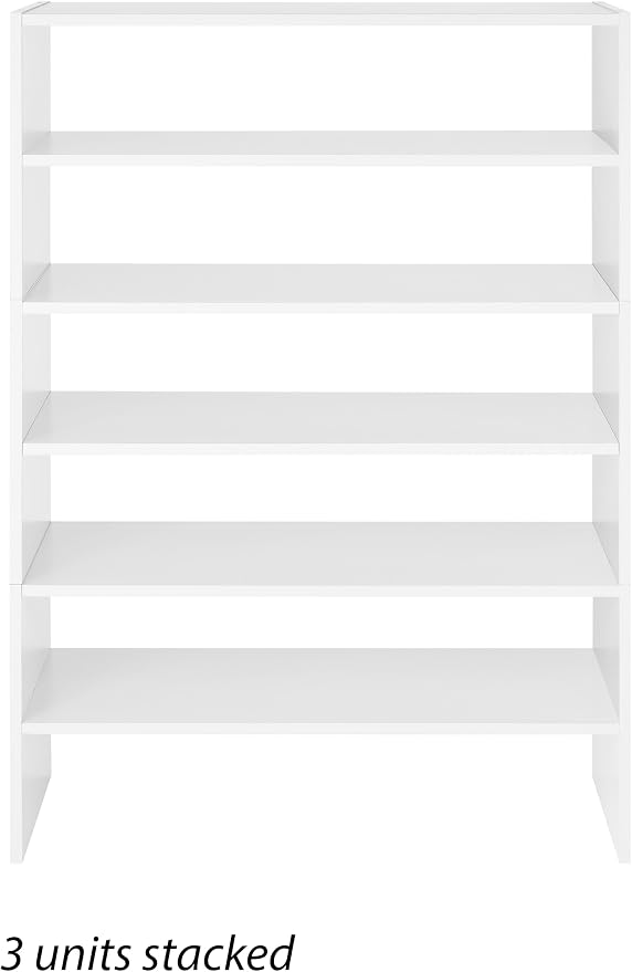 Whitmor Wood Stackable 2-Shelf Shoe Rack, 24 inches,2 Pack - Image 7