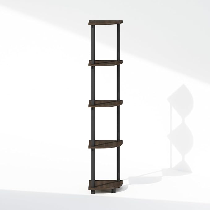 Furinno Turn-N-Tube Storage Shelves, 5-Tier Book Shelf, Corner Shelf - Image 8