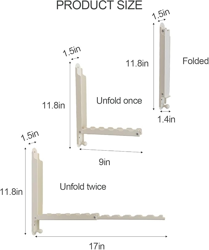 Foldable Clothes Drying Rack Heavy Duty Wall Mounted 2 Pack - Image 7
