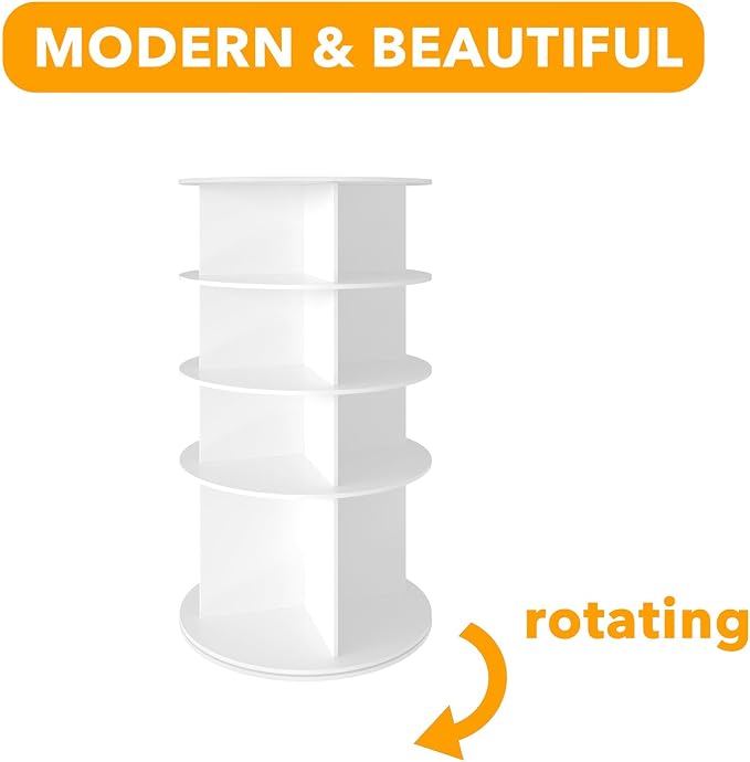 SpaceAid Rotating Shoe Rack 4 Tier Organizer, High Bottom Design Shoe Tower - Image 7
