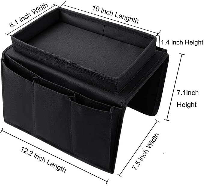 Sofa Armrest Organizer with Cup Holder Tray Chair Arm TV Remote Holder - Image 7