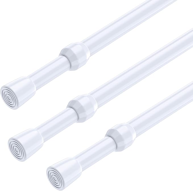 AIZESI Spring Tension Rods Adjustable 26 to 39 inch Tension Curtain Rod Small - Image 8