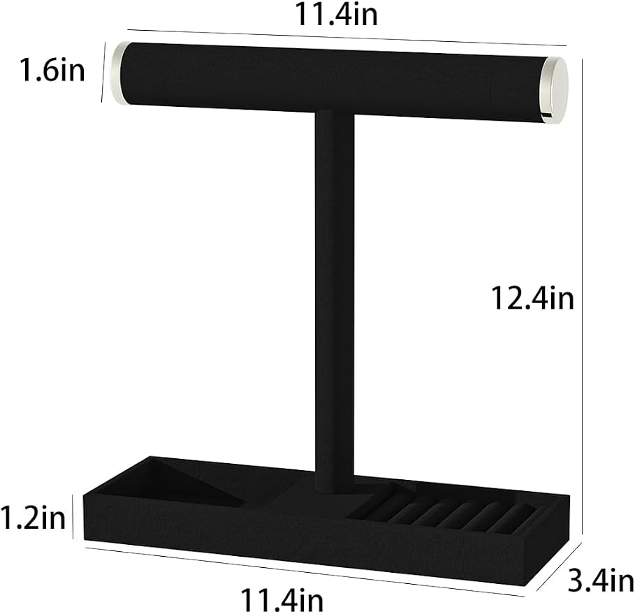 Bracelet and Necklace Holder, Velvet Jewelry Necklace Display Organizer Stand - Image 6