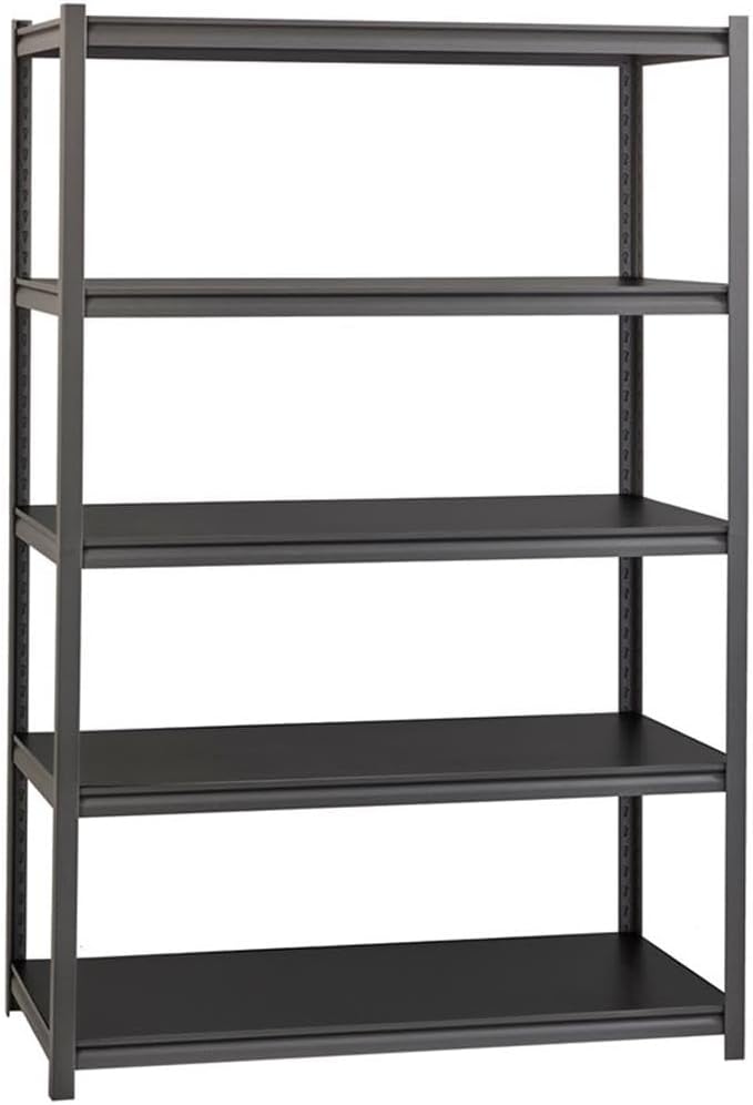 Pemberly Row Metal Shelving 5-Shelf Unit, Gunmetal Gray Finish, Heavy-Duty - Image 7