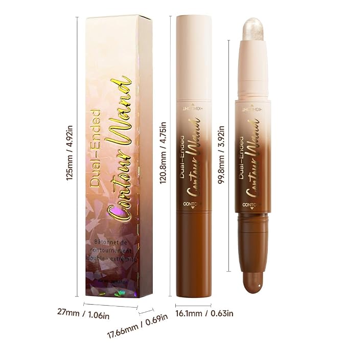evpct Nuetral Nude & Silver Shimmer Cream Contour Stick Face Body Makeup Dual - Image 7