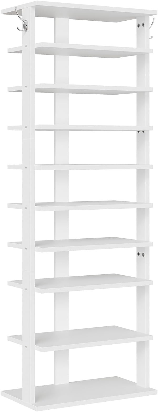 HOOBRO 10 Tiers Vertical Shoe Rack, Wooden Shoe Storage Organizer - Image 9