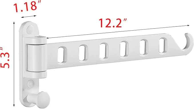 JOOM Laundry Drying Rack Wall Mounted Clothes Drying Rack Clothes Hanger Grey - Image 6