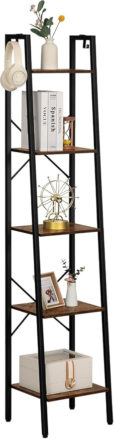 Hzuaneri Ladder Shelf, Freestanding Corner Storage Shelf | Bookcase - Image 9