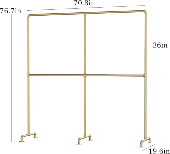 Industrial Pipe Clothing Rack, Double Rod Clothes Rack - Image 6