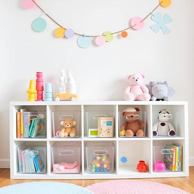 MOONEDGE 6 Pack Large Plastic Storage Bins, Pantry Storage - Image 9