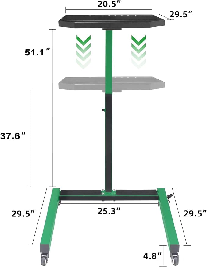 Adjustable Height Mobile Work Table, Foldable Table - Image 7