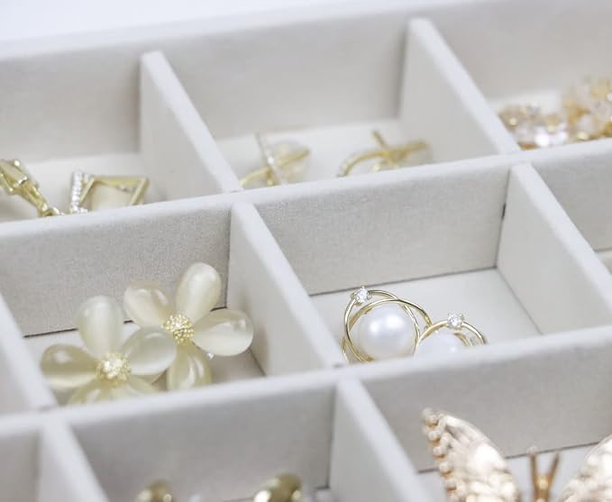 Set of 4 Stackable Jewelry Trays Organizer, Velvet Earring Organizer, Jewelry - Image 7