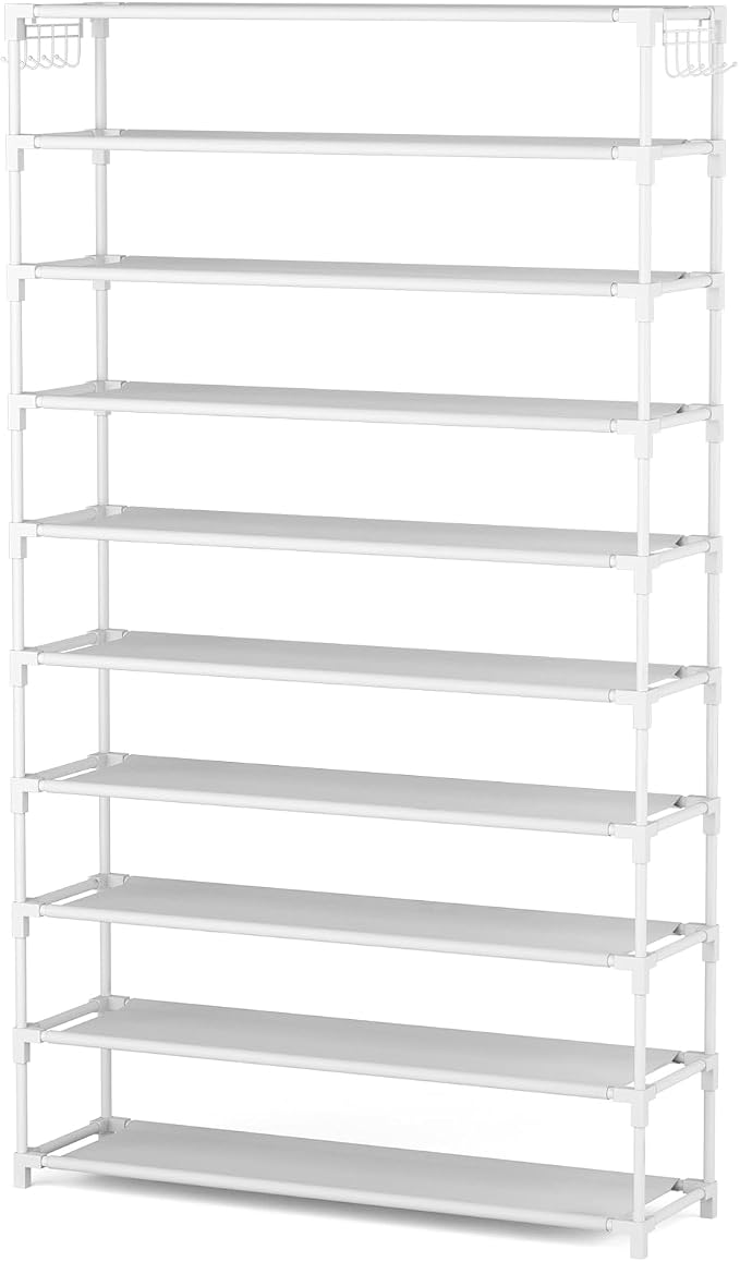 LANTEFUL 10 Tiers Shoe Rack 50 Pairs Large Capacity Tall Shoe Organizer Sturdy - Image 8