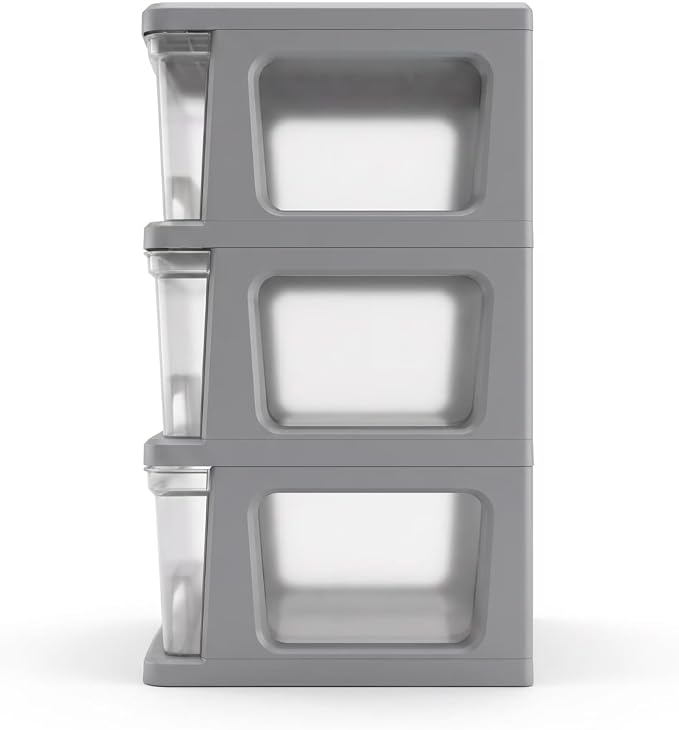 3-Drawer Organization Tower Medium Storage Cart, 59 lb Max Load, Lightweight & - Image 5