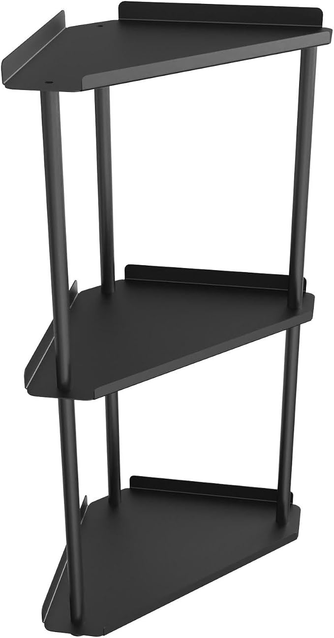 FLE Corner Bathroom Counter Organizer, 3 Tier Corner Shelf Countertop Black | 3 - Image 6
