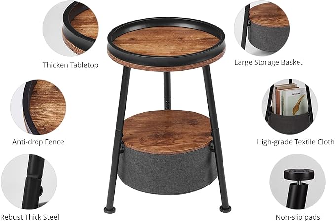 Round End Table, Round Side Table - Image 9