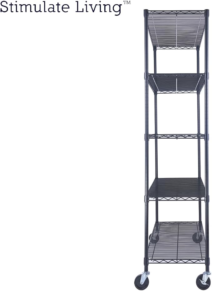 48"x18"x72" PRIME HEAVY DUTY Black 5-Tier Wire Shelving NSF 4000 LBS MAX - Image 9