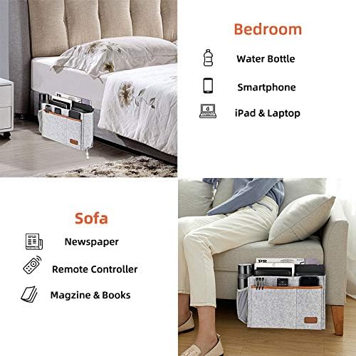 Bedside Caddy, Felt Bed Storage Organizer Hanging Bag Holder - Image 7
