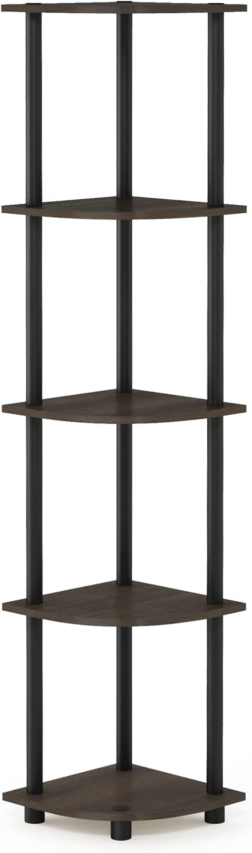 Furinno TURN-N-TUBE Corner Shelf, 5-Tier Corner Bookshelf, Open Storage Shelves - Image 10