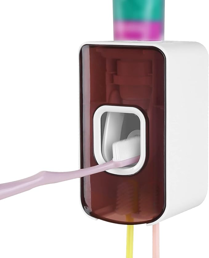 2 Slot Toothbrush Holder and Toothpaste Dispenser Wall Mounted, Automatic - Image 7