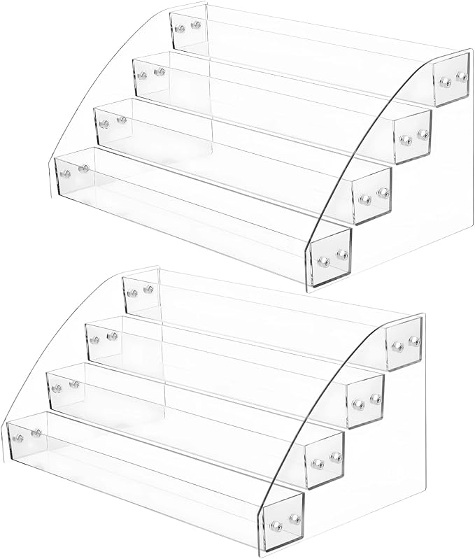 2 Pcs Acrylic Paint Organizers, 4-Tier Clear Nail Polish Storage Stands - Image 5