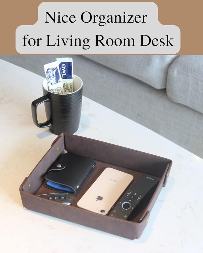 CASIRENA Faux Leather Valet Tray Organizer - Image 9