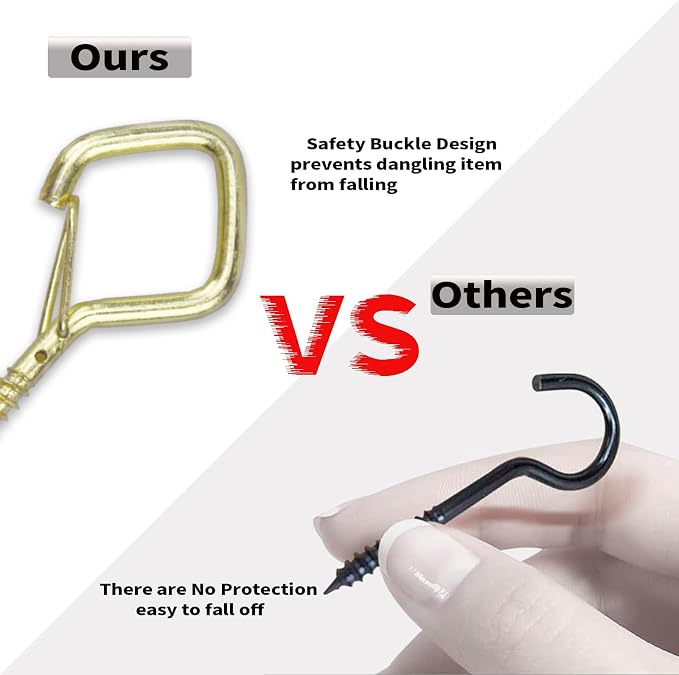 100 PCS Gold Eye Screw Hooks for Hanging Heavy Duty - Image 6