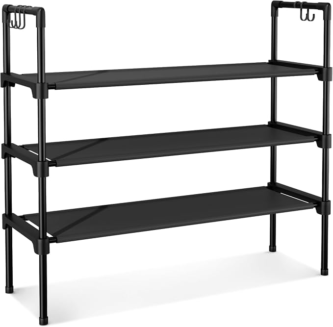 LANTEFUL 3 Tier Shoe Rack for Closet, Shoe Organizer - Image 8