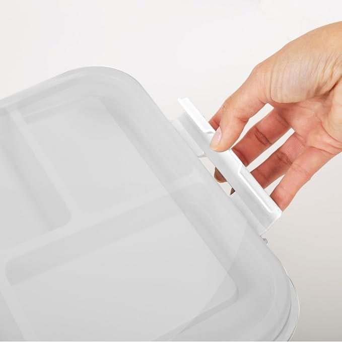 Simplify 5 Compartment Gift Supply Storage Box | 2 Tier Box | Red | Clear Top - Image 6