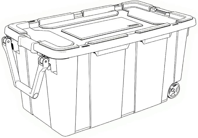 Modern Plastic & Metal 40 Gallon Lidded Home Storage Bins, Stackable Industrial - Image 2
