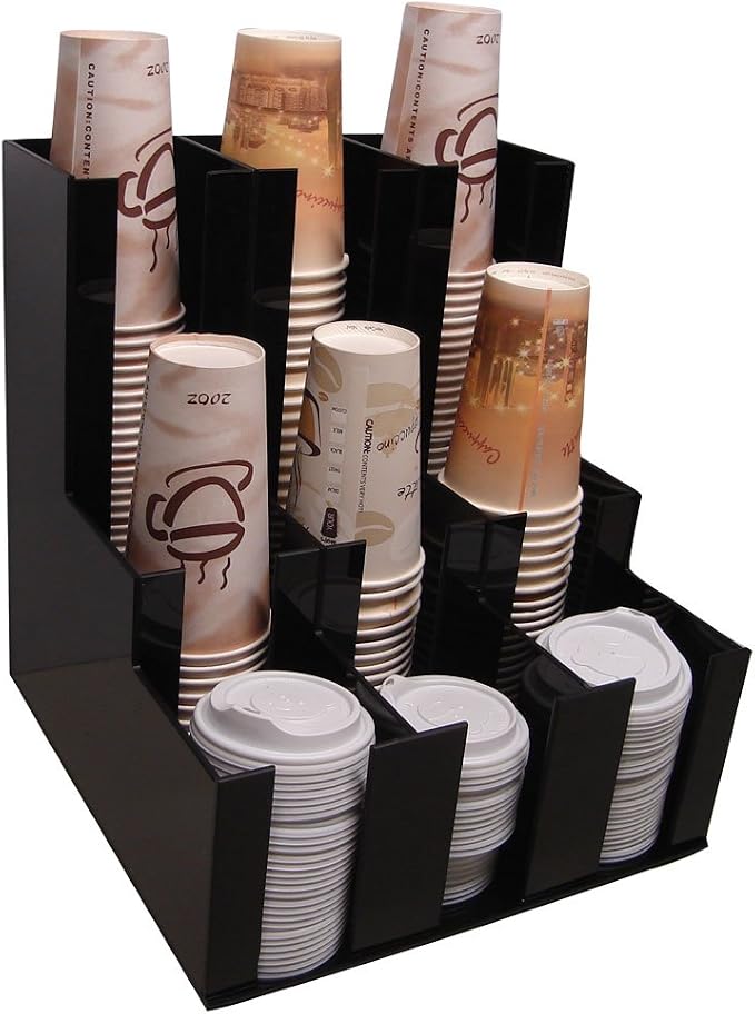 RCS Plastics Verticle Coffee Cup Dispenser and Lid Holder Condiment Stirrer by RCSPlastics