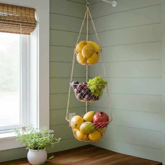 Hanging Fruit Basket – 3 Tier Hanging Baskets - Image 7