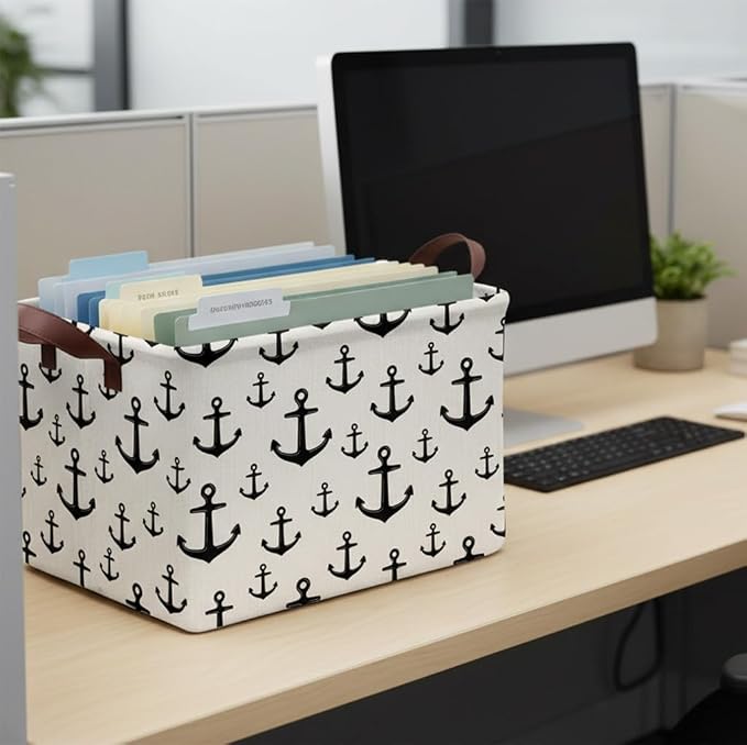 Anchor Storage Basket Waterproof Canvas Toy Storage Bin Home Anchor Decor - Image 7