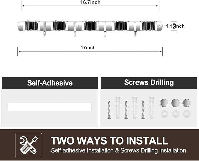 Broom Holder Wall Mount, Stainless Steel Broom Hanger Wall Mount, Heavy Duty - Image 7
