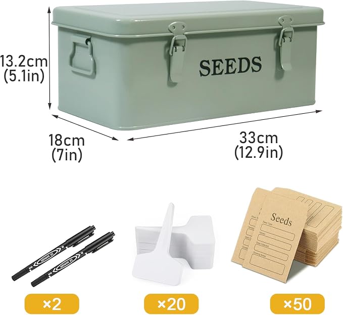 Seed Storage Organizer, 4 Compartment Seed Storage Box - Image 7