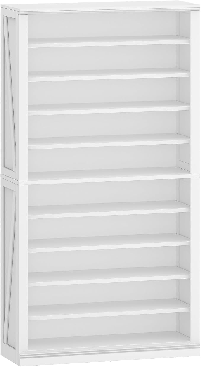 Hzuaneri Shoe Storage Cabinet, 10 Tiers Farmhouse Tall Shoe Cubby Organizer | - Image 9