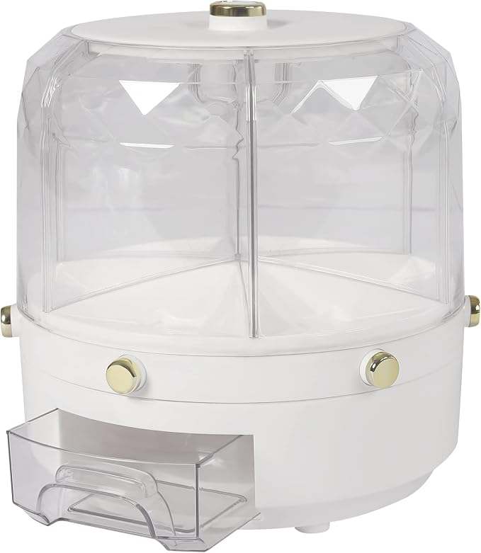 Cereal Dispenser Countertop 360° Rotating Grain Storage Container 13.2 Lbs Rice - Image 9