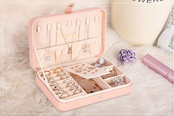 LANDICI Small Jewelry Box for Women Girls, PU Leather Travel Jewelry Case - Image 8