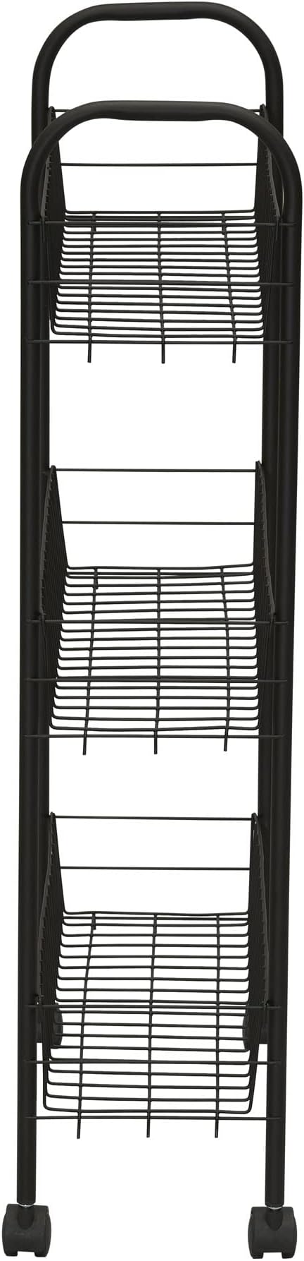 Household Essentials Matte Black Slim, 3 Shelf Storage Cart - Image 6