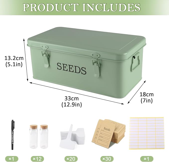 Seed Storage Organizer, 4 Compartment Seed Storage Box - Image 7