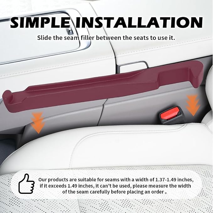 2PCS Car Seat Gap Filler Organizer, 3 in 1 Car Seat Side Gap Filler - Image 7