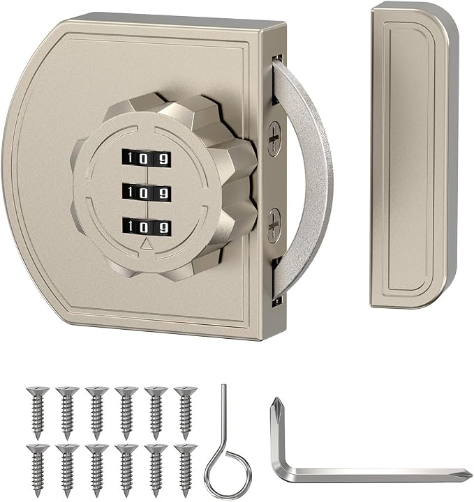 180 Degree Combination Cabinet Lock, Keyless 3 Digit Password Lock, Anti Pry - Image 8