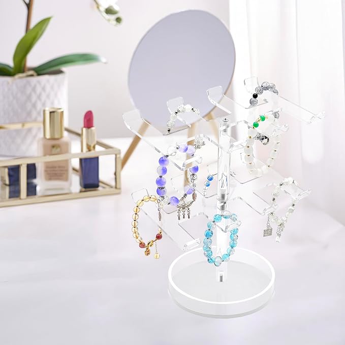 Bigfety Bracelet Holder Organizer, 2 Tier Acrylic Bracelet Display Stand - Image 7