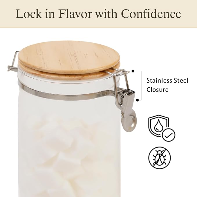 Glass Coffee Canister Set with Shelf & Spoons - Image 7