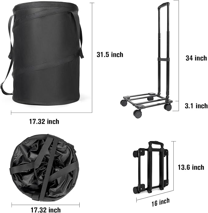 Bukere Laundry Hamper with Wheels, Extra Large 3 in 1 Pop Up Basket with - Image 8